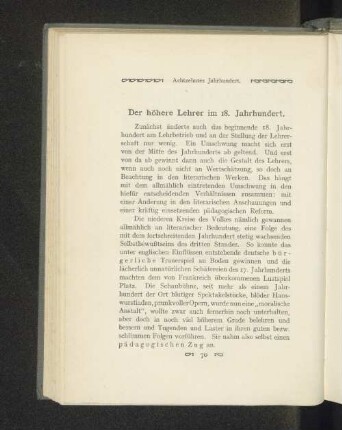 Der höhere Lehrer im 18. Jahrhundert.