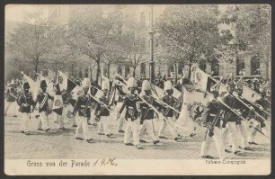 Ansichtskarte „Fahnen-Compagnie“, Belle-Alliance-Straße