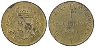 1 Sechsling, Schleswig-Holstein, Provisorische Regierung:Kgl. Linie, Frederik VII. (1848-1863)