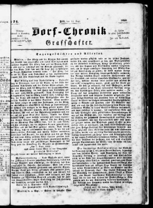 Dorf-Chronik & Grafschafter. 1853-1853