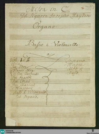 Masses - Don Mus.Ms. 2121 : V (4), Coro, orch; C; Hob XXII:9
