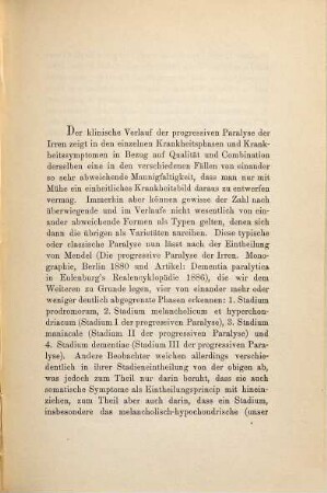 Über atpischen Verlauf der progressiven Paralyse der Irren