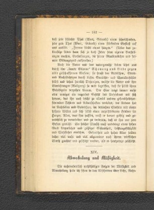 XIV. Abwechslung und Mäßigkeit.