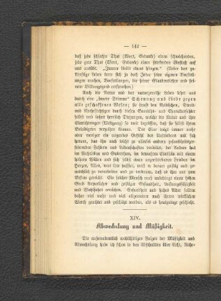XIV. Abwechslung und Mäßigkeit.