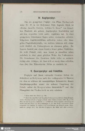 V. Quarzporphyr und Felsitfels