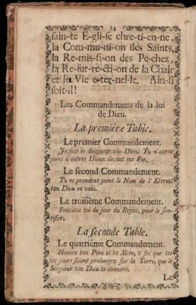 Les Commandemens de la loi de Dieu.