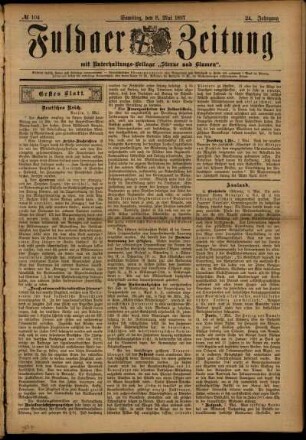 Erste Ausgabe vom Samstag, den 08. Mai 1897.