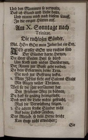 Am X. Sonntage nach Trinitat. - XXV. Sonntage nach Trinitatis.
