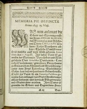 Memoria Pie Defunctæ