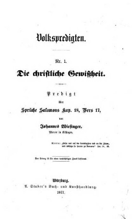 Volkspredigten. 1