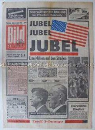Tageszeitung "Bild ZEITUNG" zum Staatsbesuch von John F. Kennedy in der Bundesrepublik Deutschland