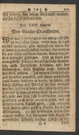 Das XXIV. Capitel. Von Glieder-Kranckheiten