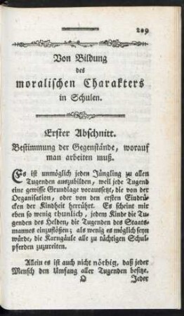 Von Bildung des moralischen Charakters in Schulen.
