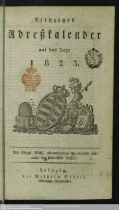 1823: Leipziger Adreßkalender : auf d. Jahr ...