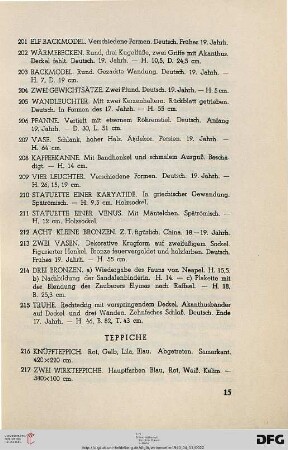 VII. Teppiche (Nr. 216-236)