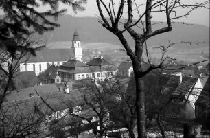 Dettingen (Neckar): Von der Höhe auf Kirche und Ort