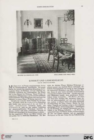 Einheit und Lebendigkeit