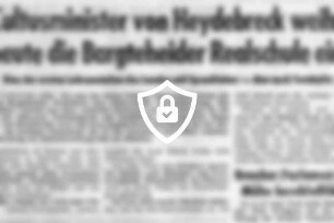 Kultusminister von Heydebreck weiht heute die Bargteheider Realschule ein