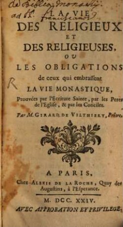 la Vie des Religieux et des Religieuses : ou les obligations ...