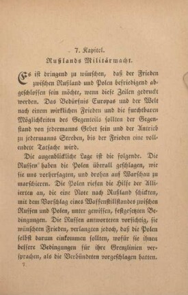 7. Kapitel. Rußlands Militärmacht.