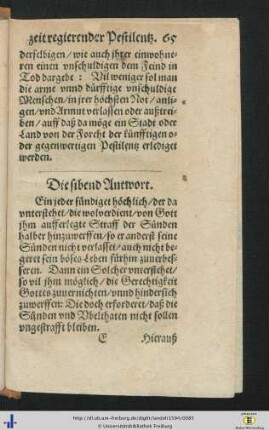 Die sibend Antwort.