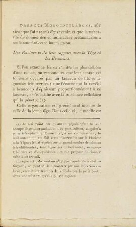 Des Racines et de leur rapport avec la Tige et les Branches.