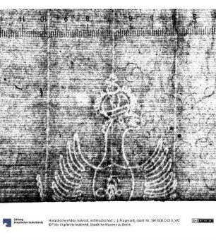 Heraldischer Adler, bekrönt, mit Brustschild: [...] (Fragment)