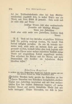 Fünftes Kapitel in welchem von einer fürchterlichen Katastrophe Nachricht gegeben ...