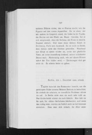 Berlin, den 1. December 1900, abends