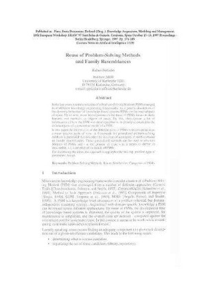 Reuse of Problem-Solving Methods and Family Resemblances