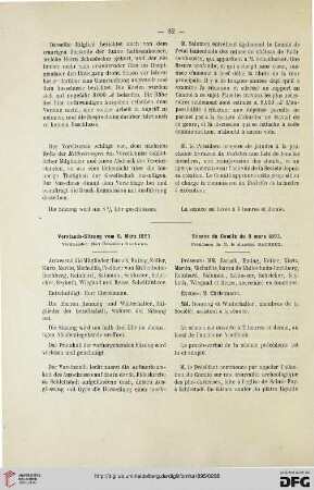 Vorstands-Sitzung vom 8. März 1893 / Séance du Comité du 8 mars 1893
