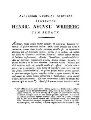 ACADEMIAE GEORGIAE AVGVSTAE ACADEMIAE GEORGIAE AVGVSTAE PRORECTOR HENRIC AVGVST. WRI&ERG CVM SENAT V.