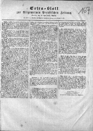 Extra-Blatt zur Allgemeinen Preußischen Zeitung. (Sammlung Friedlaender)