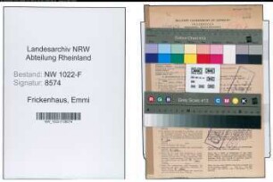 Entnazifizierung Emmi Frickenhaus , geb. 12.10.1901 (Fuersorgerin)