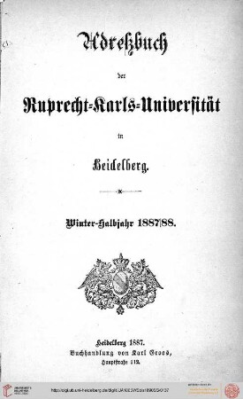 Wintersemester 1887/1888