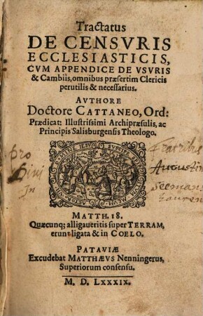 Tractatus brevis de censuris ecclesiasticis ... : cum append. de usuris