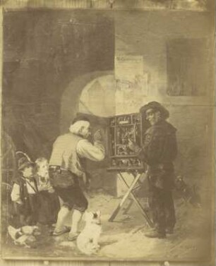 Reproduktion eines Gemäldes von Meno Mühlig: Der alte Bergmann