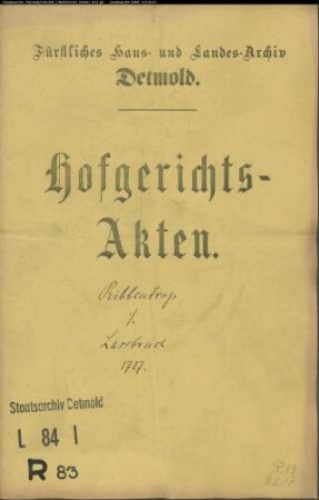 Ribbentrup, Amtmann gegen Dorfschaft Loßbruch - Zehnten