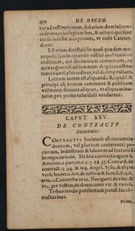 Caput XXV. De Contractu Societatis