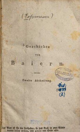 Geschichte von Baiern, 2