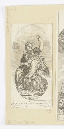 Personifikation Venedigs, aus: "Opera selectiora quae Titianus Vecellius Cadubriensis et Paulus Calliari Veronensis inventarunt et pinxerunt"