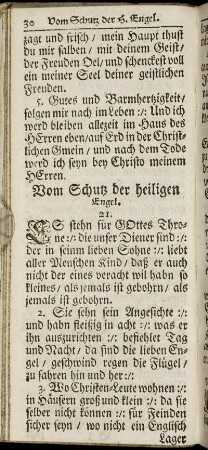 Vom Schutz der heiligen Engel. - Abend-Lieder.