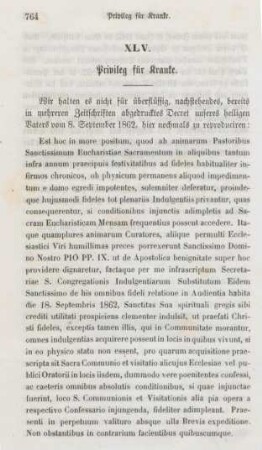 764-765 Privileg für Kranke