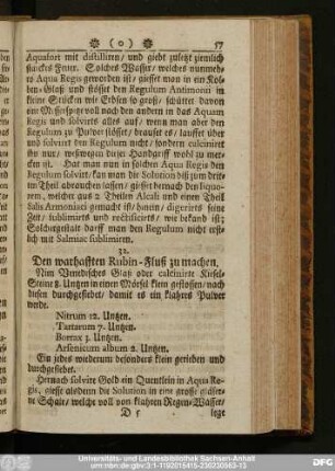 32. Den wahrhaften Rubin-Fluß zu machen.