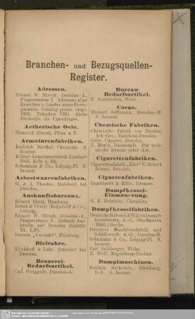 Branchen- und Bezugsquellen-Register