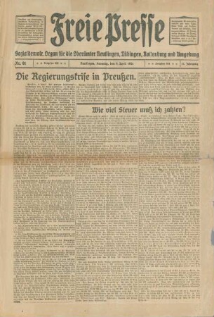 Freie Presse 1921 (Nr. 81)