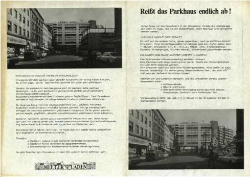 Flugschrift: Reißt das Parkhaus endlich               ab!