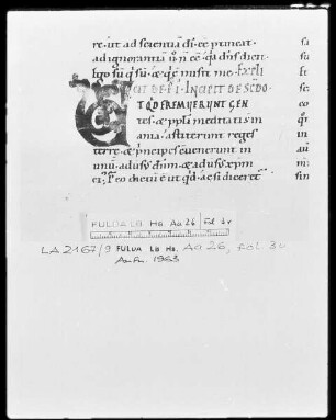 Augustinus, Enarrationes in Psalmos 1-50 — Initiale U?, Folio 3 verso