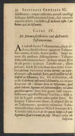 Caput IV. De Errore scribentis vel dictantis Testamentum