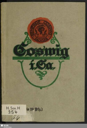 Führer durch Coswig (Sa.), seine nähere und weitere Umgebung